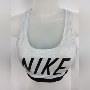Nike Dri Fit M Women's White Black Sports Running Athletic Bra (#69)